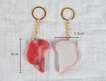 Porte-clés réaliste en PVC avec pendentif en forme de steak et anneau doré - Steak - Porte-clés Doré