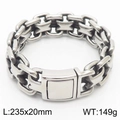 Punk style heavy 20mm wide vintage silver stainless steel chain bracelet, length 235mm - 20mm Wide (KB167701-KJX) / Steel