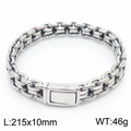 Mens vintage interlocking square link bracelet in silver finish stainless steel - 10mm Wide (KB169271-KJX) / Steel