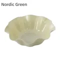 Nordic green plastic candy bowl with ruffled edges for snacks and fruits - Nordic Green