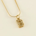 Collar minimalista de acero dorado con colgante de letra B y diamantes de imitación - Letra B