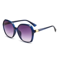 Chic oversized square sunglasses in translucent dark blue with purple gradient lenses - Blue Frame Grey Lens
