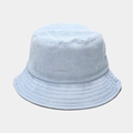 Dettaglio cappello pescatore in velluto a coste azzurro con trama a coste e cuciture sulla tesa - M (56-58cm) / Acqua