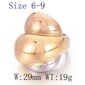 Anello a cuore a tre colori in finiture oro rosa e argento misura 6-9 - US 6 / Tricolore KR53724-LK