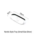Nordic minimalist silver stainless steel oval tray small size 18x8cm for home decor - Small / Silver