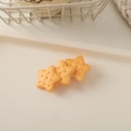 Detailed view of creative star-shaped biscuit hair clip with realistic matte food texture - Plain Biscuit-Star