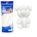 100 White Long Balloons