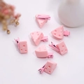 Set de siete pinzas para el cabello rosas con forma de queso y diseño dulce - Pinza de pico de pato de queso rosa / Queso Rosa