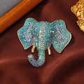 Cabeza de Elefante con Diamantes de Imitación Completos / Azul