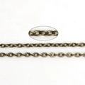 Catena artigianale in bronzo antico per gioielli fai da te con dettaglio su sfondo bianco - 4x3mm Bronzo antico 5m