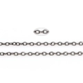 Handgefertigte 5m gunmetal schwarze O-Kette für DIY-Schmuck mit Detailansicht - Runde O-Kette 3x2mm Waffenschwarz 5m