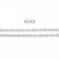 Catena a maglie in metallo argento per orecchini di perle e gioielli fai-da-te - Catena tonda O 3x2mm K bianco 5m