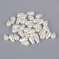 Perle d'imitazione a goccia bianche in ABS per orecchini e accessori fai-da-te - 6x10mm (100 Pezzi/Confezione) / Beige