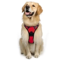 Red mesh dog harness for large dogs with reflective safety strips and vest design - XL / Red