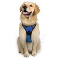 Blue dog harness for large dogs with reflective strips and breathable mesh fabric - S / Blue