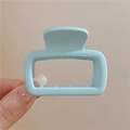 Matte light blue rectangular claw clip for elegant hair styling and accessorizing - Light Blue