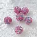 Gros plan de perles disco strassées colorées pour la création de bijoux DIY - 3# Fleurs Rose Bleu (Simple)