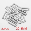 Pack of 20 silver stainless steel 20x8mm rectangular earring connectors for DIY jewelry - Style H / Steel