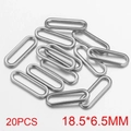 Bulk set of 20 silver stainless steel oval link connectors for jewelry DIY 18.5x6.5mm - Style A / Steel