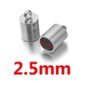 Edelstahl-Kordelendkappe mit 2,5 mm Innendurchmesser für DIY-Armbänder in Silberfarbe - Innen 2.5mm / Stahlfarbe