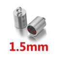 Edelstahl 1,5mm Seilendkappe Verbinder für DIY Schmuck in glänzendem Silberfinish - Innen 1.5mm / Stahlfarbe