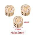 Detail of 10mm gold tree of life enamel beads with precise size measurements - Gold Tree of Life