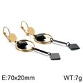 Pendientes de corazón geométricos en negro y dorado con colgantes largos de 70x20mm - Oro y Negro (KE86820-KFC)
