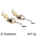 Pendientes de corazón bicolor en oro y plata con diseño geométrico moderno - Oro y Color Acero (KE86819-KFC)