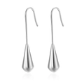 Pendientes vintage de plata con forma de gota en acero de titanio pulido brillante - Color Acero