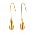 Orecchini vintage francesi a goccia d'oro in acciaio inossidabile per donna - Goccia d'Acqua Piccola Oro (MS-306)