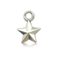 Vintage silver alloy five-pointed star pendant with loop for DIY jewelry necklaces - Antique Silver Pentagram 8x11mm