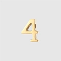 Detailed view of polished gold stainless steel pendant shaped as number four - Number 4 (YP25292-4)