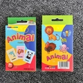 Educational animal flash cards for kids in two colorful boxes with thirty-six cards each - Animal