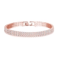 Elegantes dreireihiges Tennisarmband in Roségold mit Zirkonia und Faltverschluss - 3-Reihig Roségold Vergoldet 2mm / Roségold