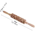 Engraved paisley pattern wooden rolling pin with handles for embossed baking cookies - No. 8 - Paisley Floral Pattern