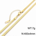 Golden stainless steel flat snake chain necklace 4mm width for men and women - 4mm x 40cm / Gold