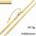 Gold plated stainless steel snake chain necklace for unisex wear 600mm x 3mm size - 3mm x 60cm / Gold