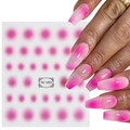 3D pink gradient dragon eye nail sticker TH-1093 with realistic vertical pupil design - TH-1093 (Pink Smudge Effect Sticker)
