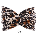Bohemian leopard print elastic workout headband with criss cross knot design - c-3/Leopard Print