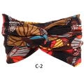 Bohemian women's twisted headband featuring vibrant butterfly wing patterns in orange and red - c-2/Butterfly Wing Print