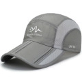 Grey quick-dry mountain baseball cap with UPF 50+ sun protection and foldable brim - Adjustable / Light Gray
