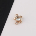 Détail de pendentif planète en or rose avec zircon bleu et double anneaux - 3# Bleu Clair