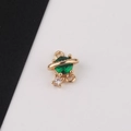 Détail du pendentif Saturne avec pierre verte et zircon blanc sur cuivre plaqué or - 6#Vert