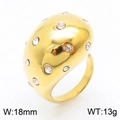 Klobiger, 18k vergoldeter Statement-Ring mit 18 mm Breite und Strassbesatz für Damen - US 6 / Strass Kuppel Stil (KR111103-K) / Gold