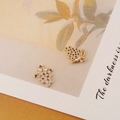 Detailed view showing front and back of gold-plated grape pendant with clear zircons - 2# Grapes