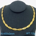 Elegant gold double-layered braided snake chain necklace in high-quality titanium steel - 3mm Necklace (KN281988-Z)