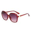 Chic oversized square sunglasses with red translucent frames and purple gradient lenses - Solid Purple Frame Gradient Grey Lens