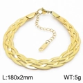Elegante bracciale a catena a serpente intrecciata dorata con chiusura regolabile - 18cm x 2mm / Bracciale Oro 2mm