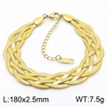 Minimalist gold woven snake chain bracelet with adjustable clasp, size 180x2.5mm - 2.5mm Gold Bracelet