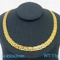 Braided gold titanium steel snake chain necklace for women, 450x2mm size jewelry - 2mm Gold Necklace